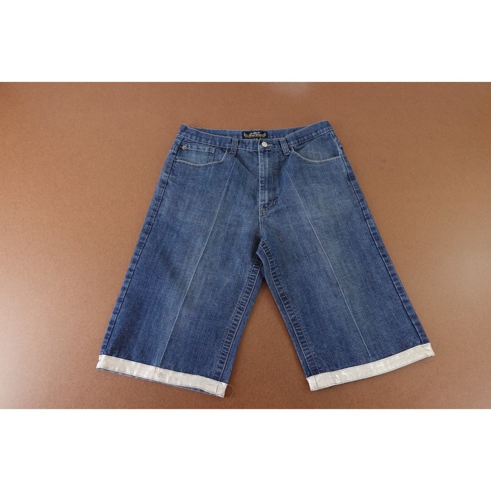 Raw Blue Men's Size 34 Medium Wash Denim 14" Inseam Straight Jean Shorts *Flaw